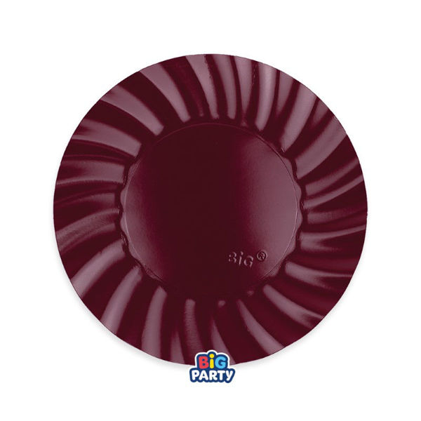 Immagine di Piatti in Carta 20 cm Wavy Borgogna 6 Pezzi