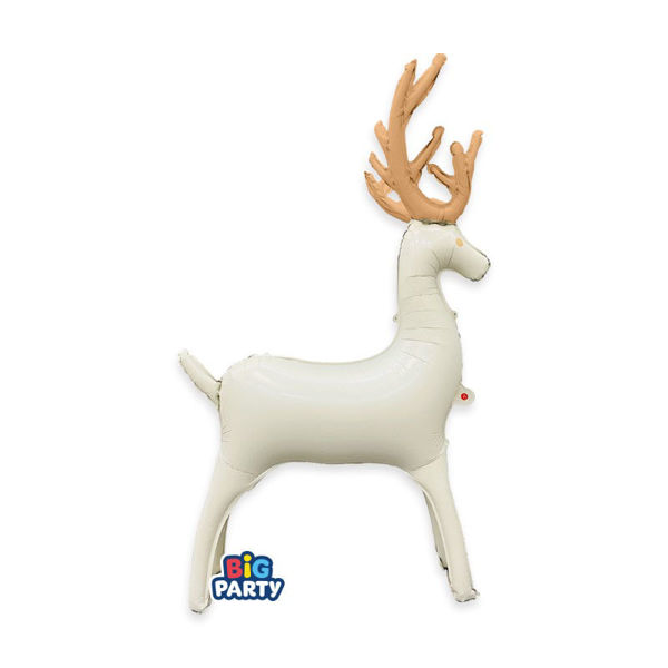 Immagine di Palloncino Foil Standing White Reindeer 83x124 cm