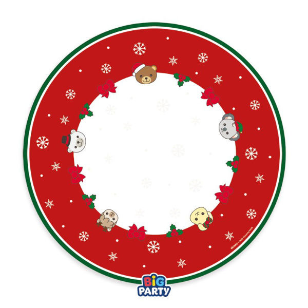 Immagine di Piatti in Carta 30 cm Teddy Friends by THUN Christmas 6 Pezzi
