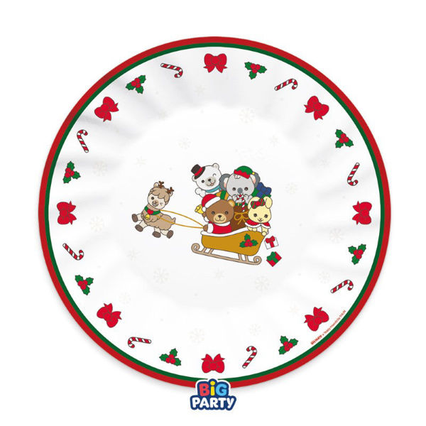 Immagine di Piatti in Carta 25 cm Teddy Friends by THUN Christmas 6 Pezzi