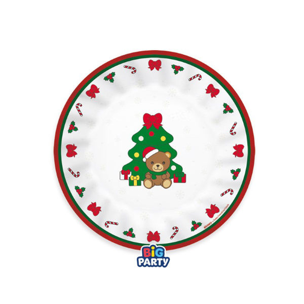 Immagine di Piatti in Carta 20 cm Teddy Friends by THUN Christmas 6 Pezzi