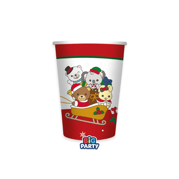 Immagine di Bicchieri in Carta 250 ml Teddy Friends by THUN Christmas 6 Pezzi