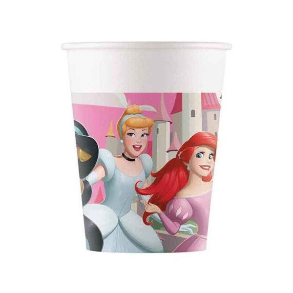 Bicchiere di carta Principesse Disney Create Your World 200 ml con Ariel e Cenerentola