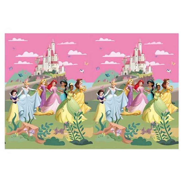 Tovaglia in plastica Principesse Disney Create Your World 120x180 cm con principesse e castello rosa