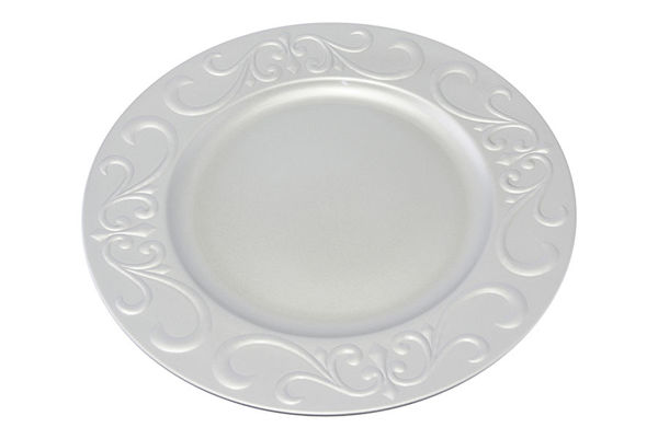 Immagine di Sottopiatto Natalizio Decorato Argento Ø33 cm