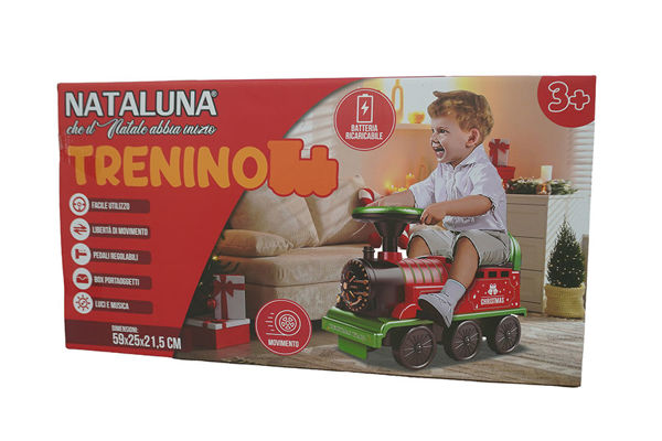Immagine di Treno Natalizio Decorativo con Luci Musica e Movimento 59x25x31,5 cm