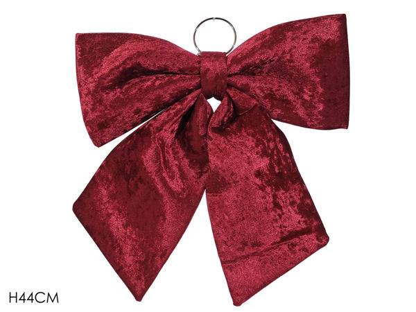 Immagine di Fiocco Natalizio Bordeaux Effetto Velluto 44 cm