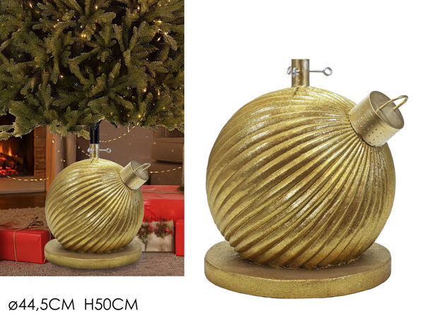 Immagine di Base per Albero di Natale a Sfera Oro Ø44,5x50 cm