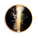 Confezione da 4 candele fontana Flambè Festa Oro Pyrogiochi con effetto scintille dorate per torte e compleanni
